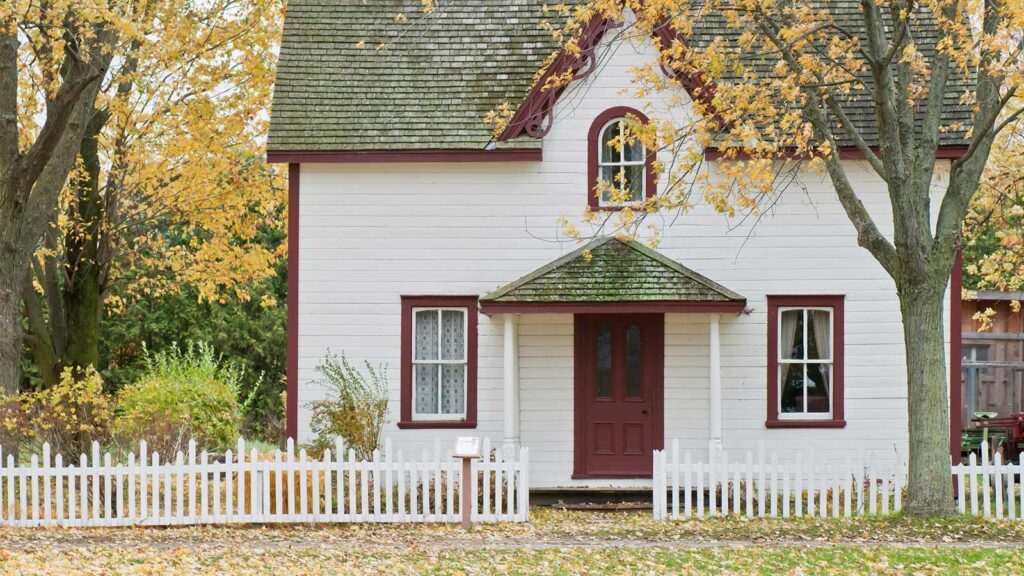 Property Deed Search a white house with a white picket fence