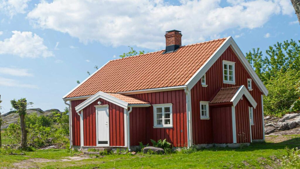 a red and white house and example of Abstract Title