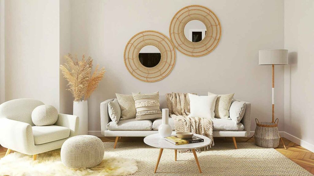 Cozy, modern living room with decor. tod deed Mecklenburg County